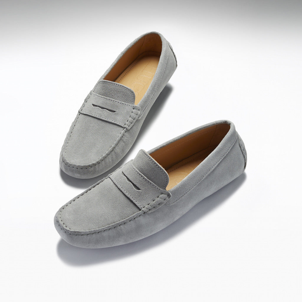 Penny Driving Loafers, taubengraues Wildleder