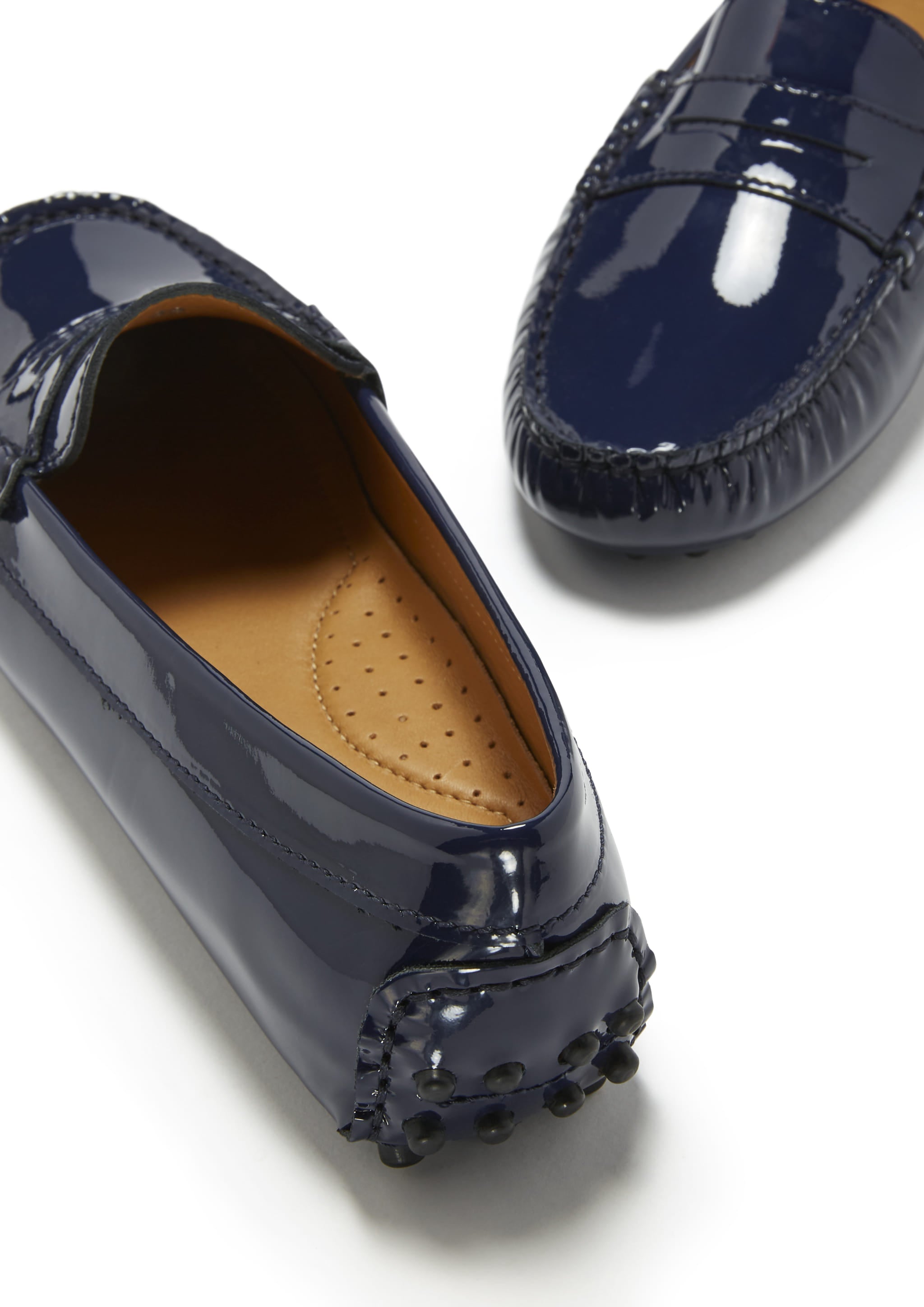 Penny Slipper, marineblaues Lackleder