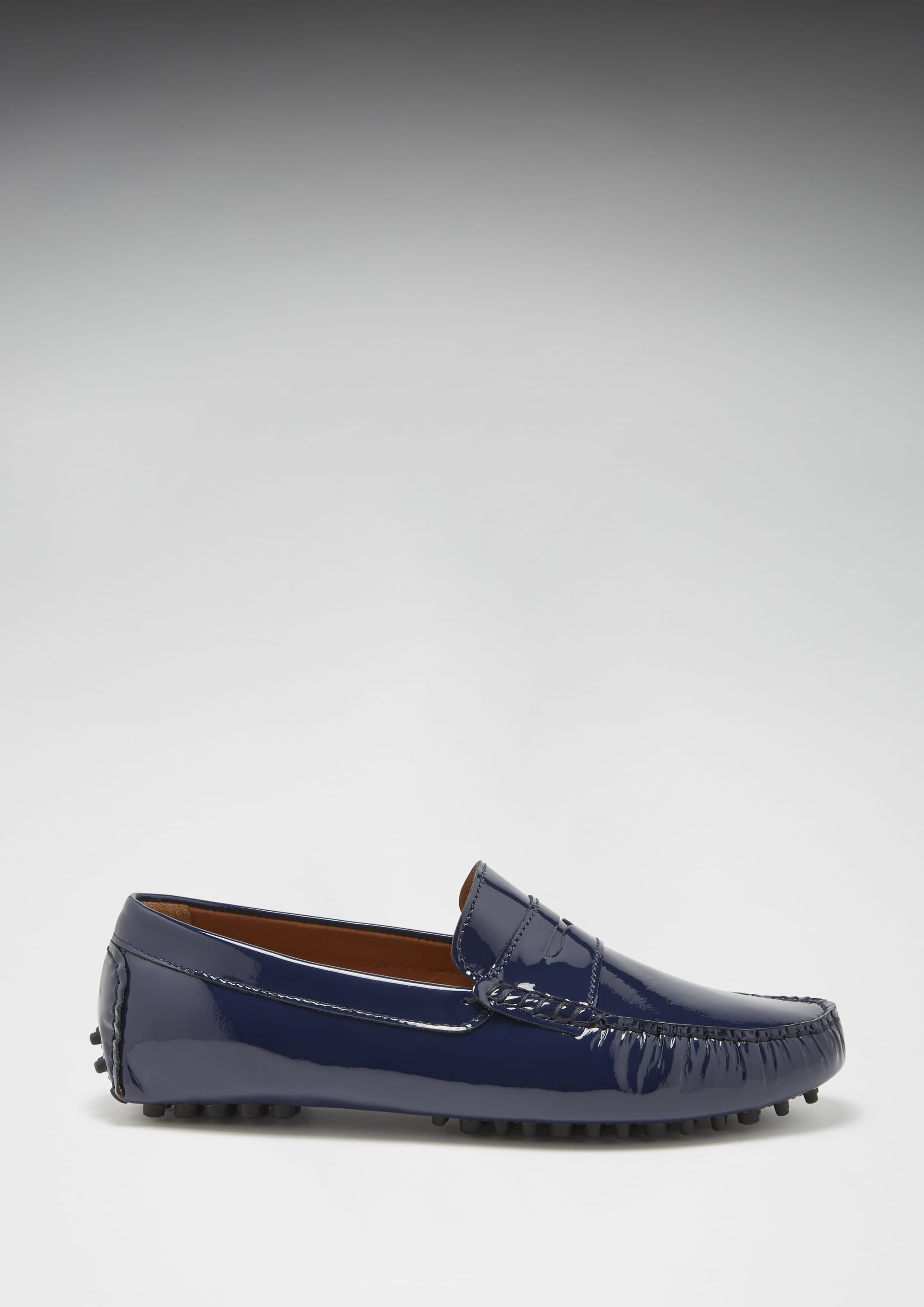 Penny Slipper, marineblaues Lackleder