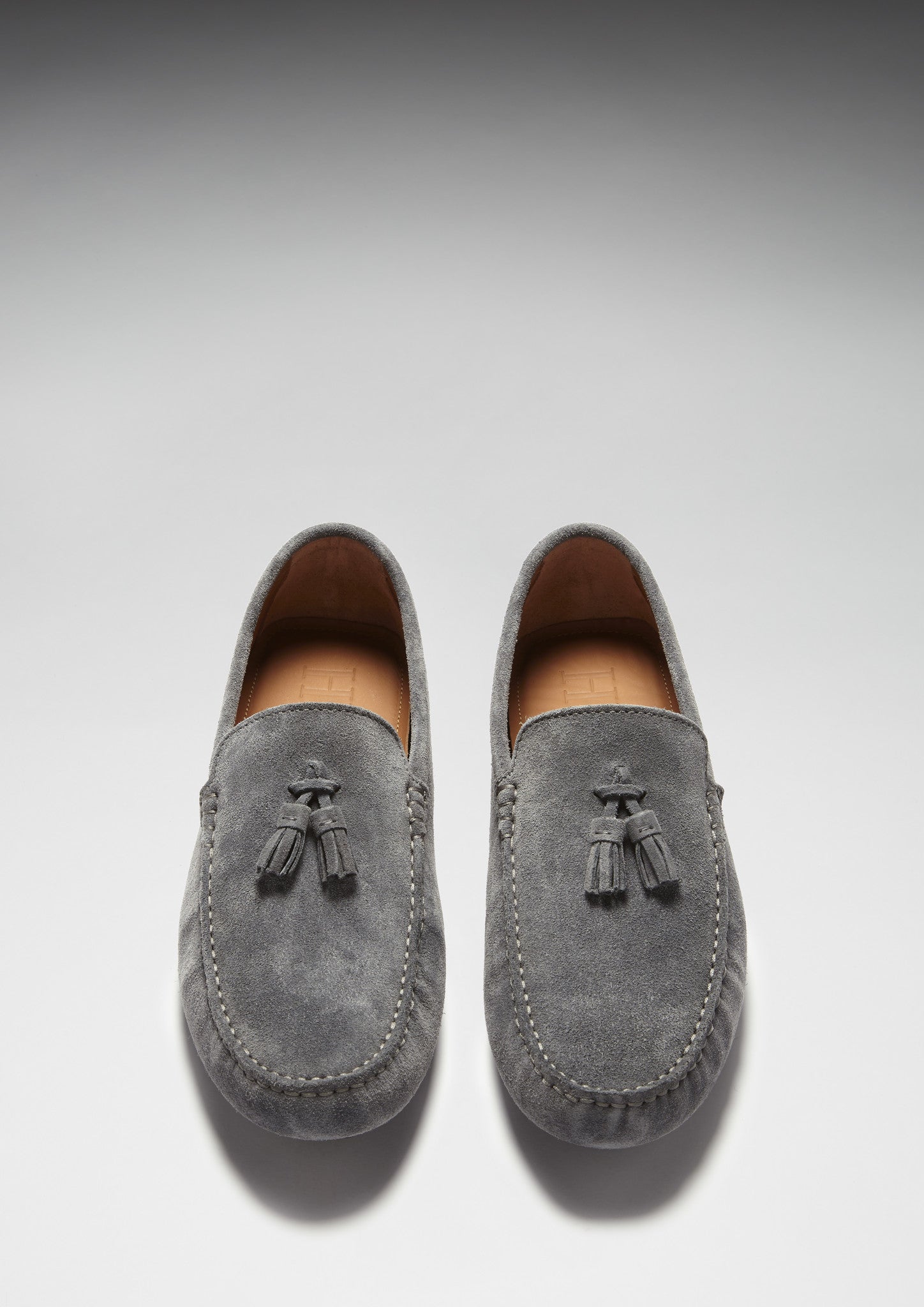 Tasselloafer, schiefergraues Wildleder