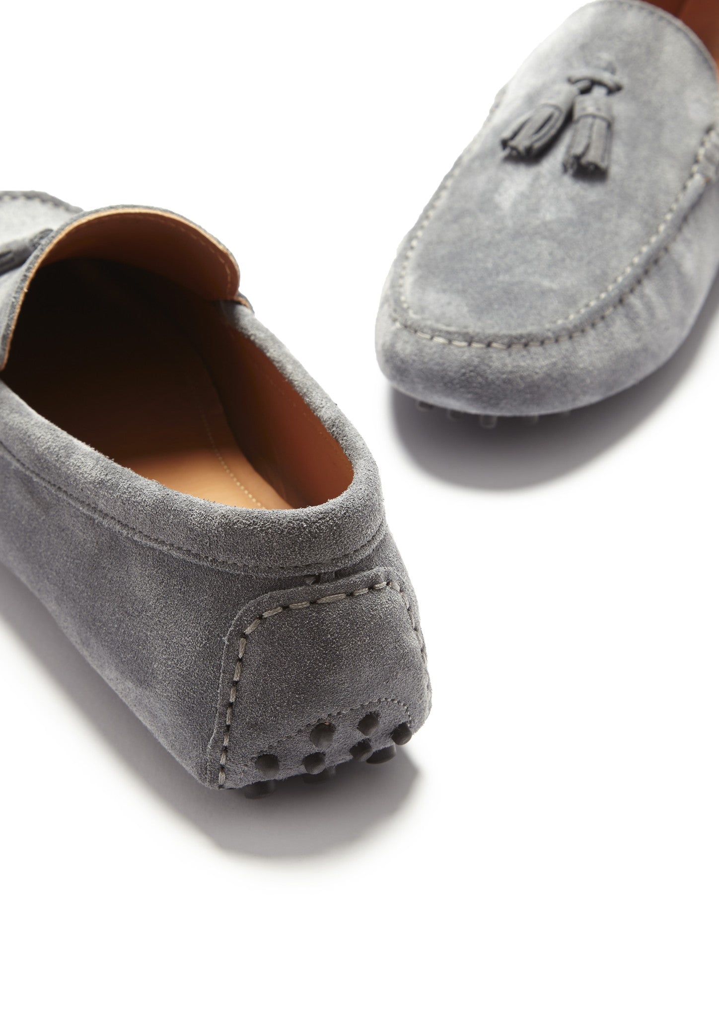 Tasselloafer, schiefergraues Wildleder