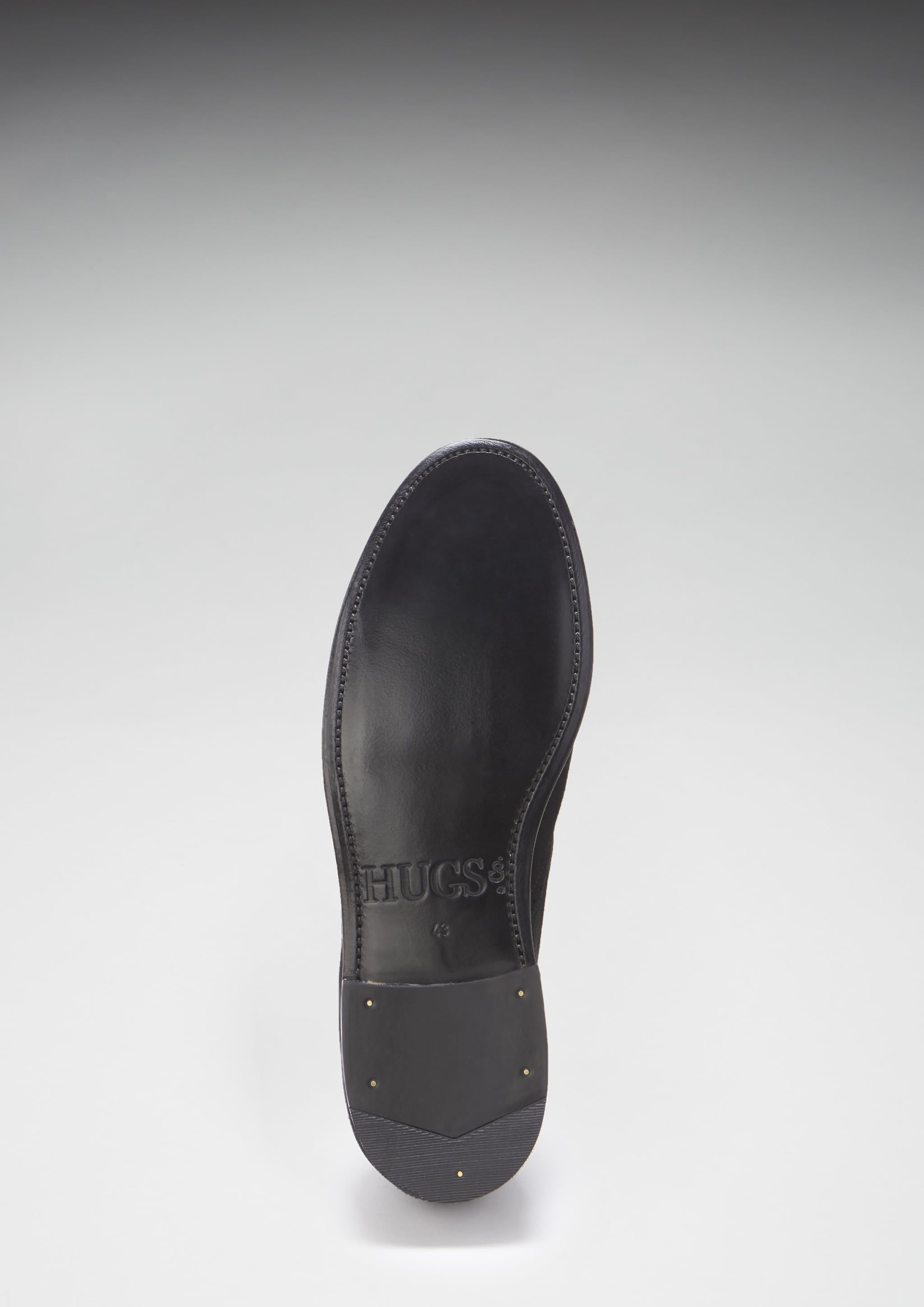 Schwarze Wildleder-Brogues mit Quasten, rahmengenähte Ledersohle