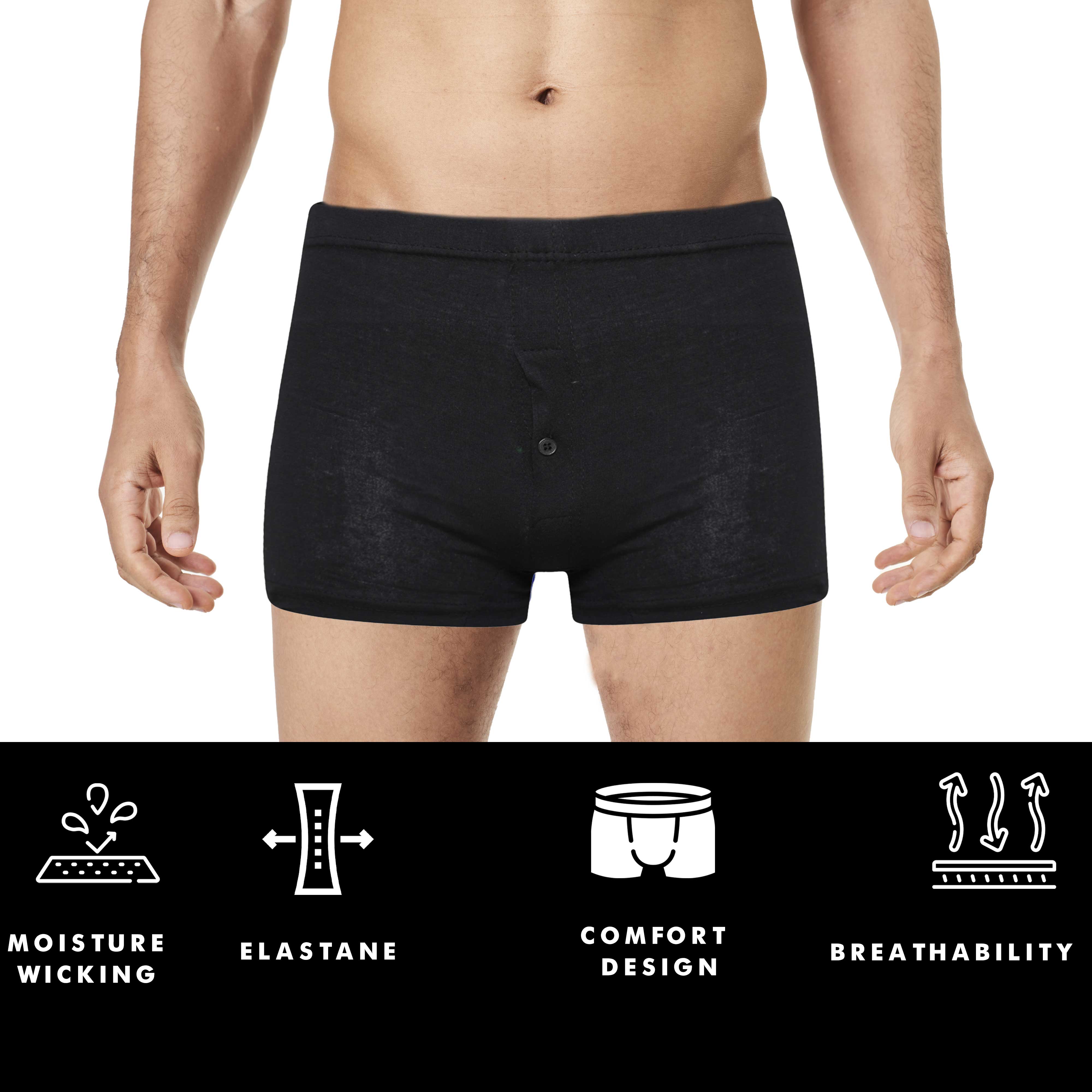 Sock Stack 5er-Pack Herren Jersey Plus Size Boxershorts Baumwolle Klassischer Schnitt Atmungsaktiv Knopfleiste Unterwäsche 2XL bis 6XL