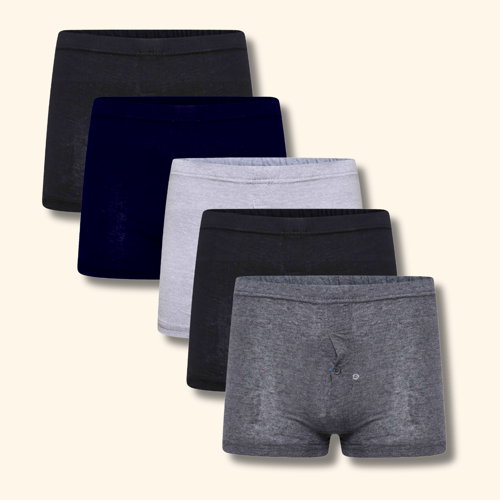 Sock Stack 5er-Pack Herren Jersey Plus Size Boxershorts Baumwolle Klassischer Schnitt Atmungsaktiv Knopfleiste Unterwäsche 2XL bis 6XL