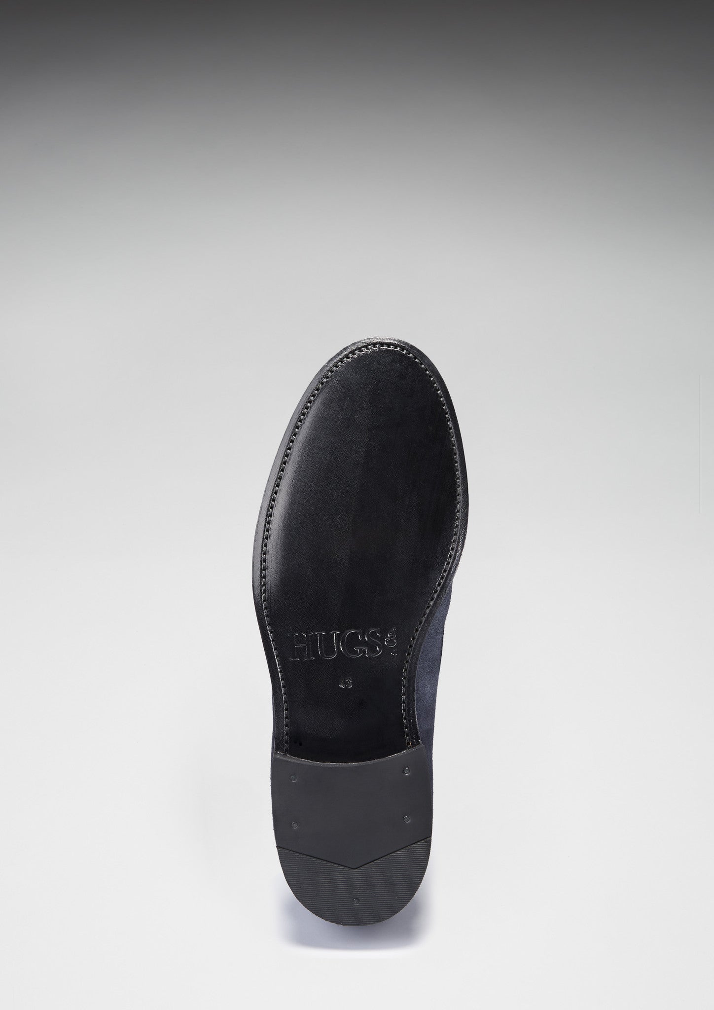 Marineblaue Wildleder-Slipper, rahmengenähte Lederlaufsohle