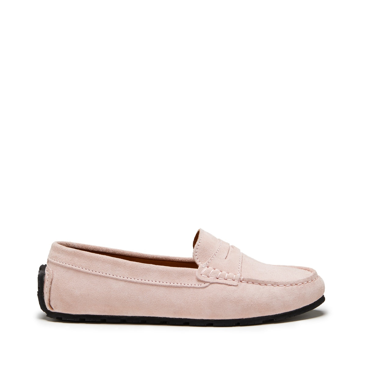 Damen Penny Loafers mit Profilsohle, eisrosa Veloursleder
