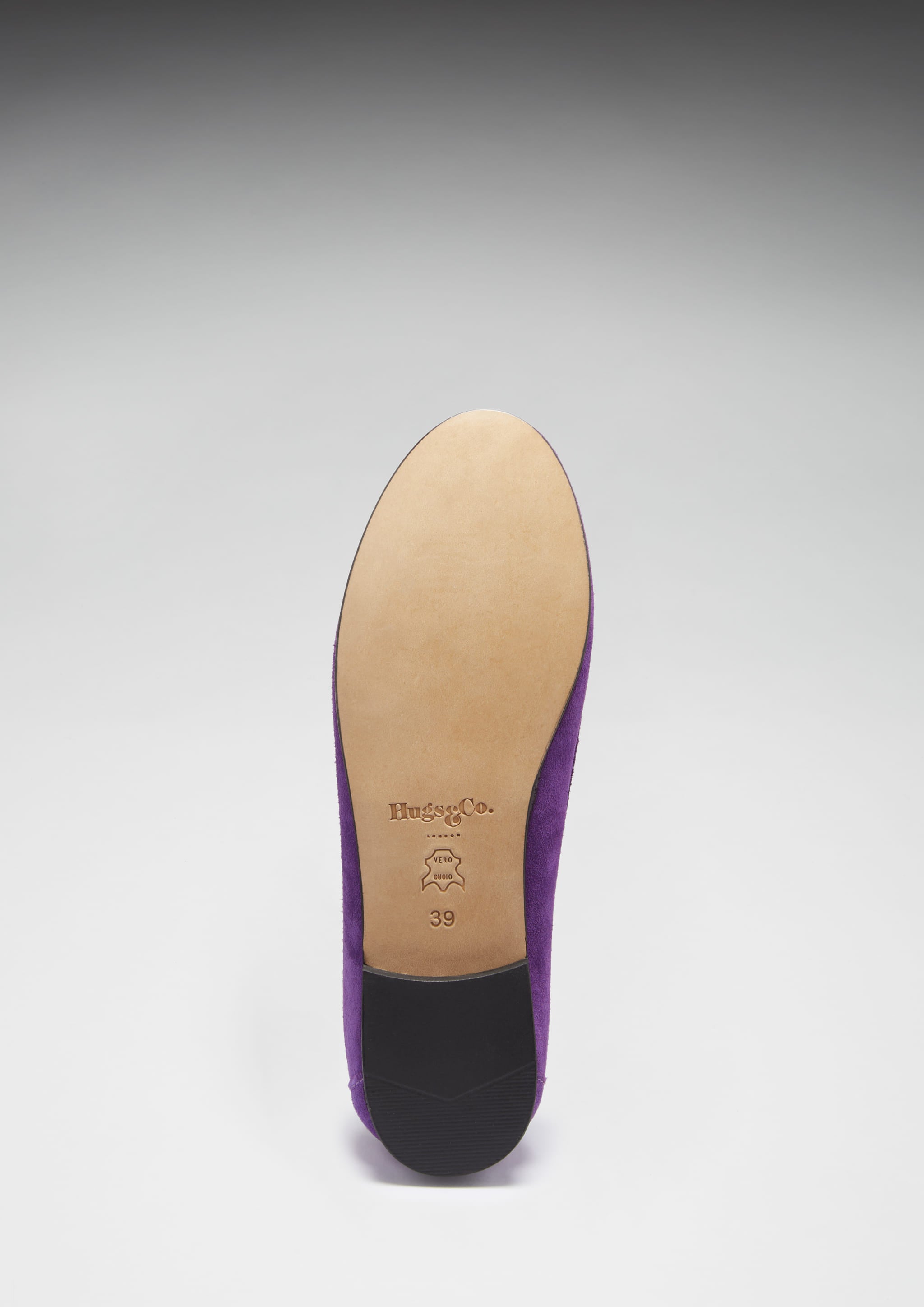Damen Penny Loafers Leder Sohle, lila Wildleder