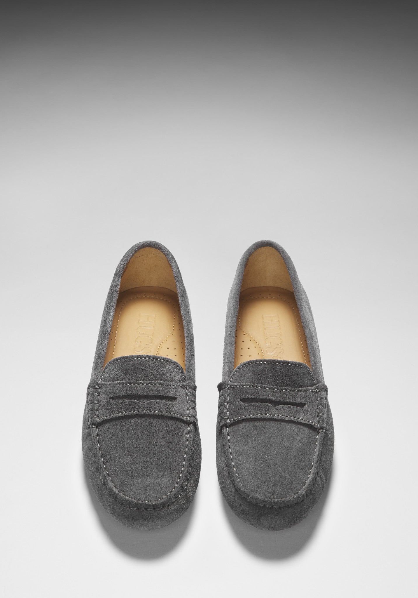 Damen-Penny-Slipper, Schiefergrau Wildleder
