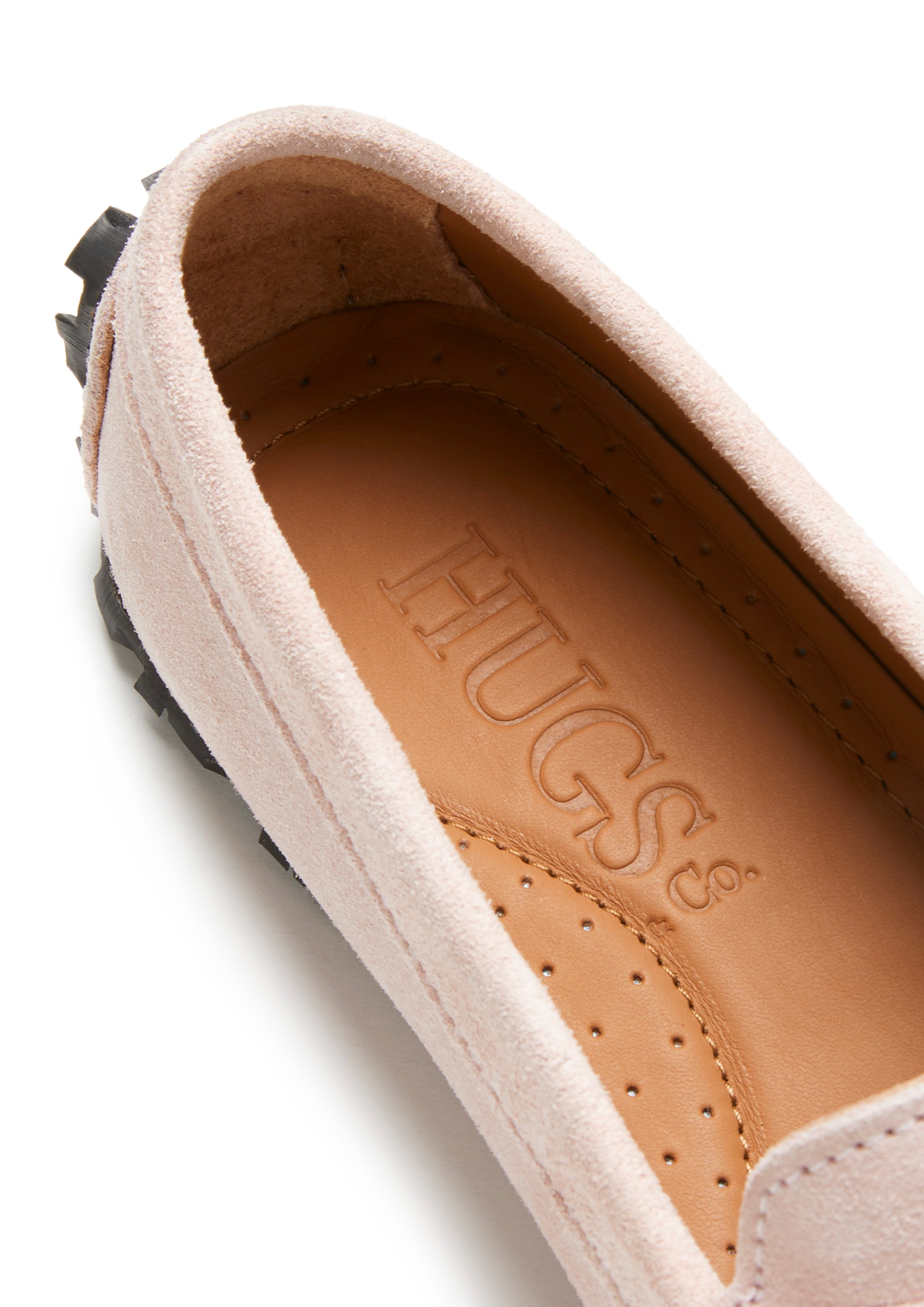 Damen Penny Loafers mit Profilsohle, eisrosa Veloursleder