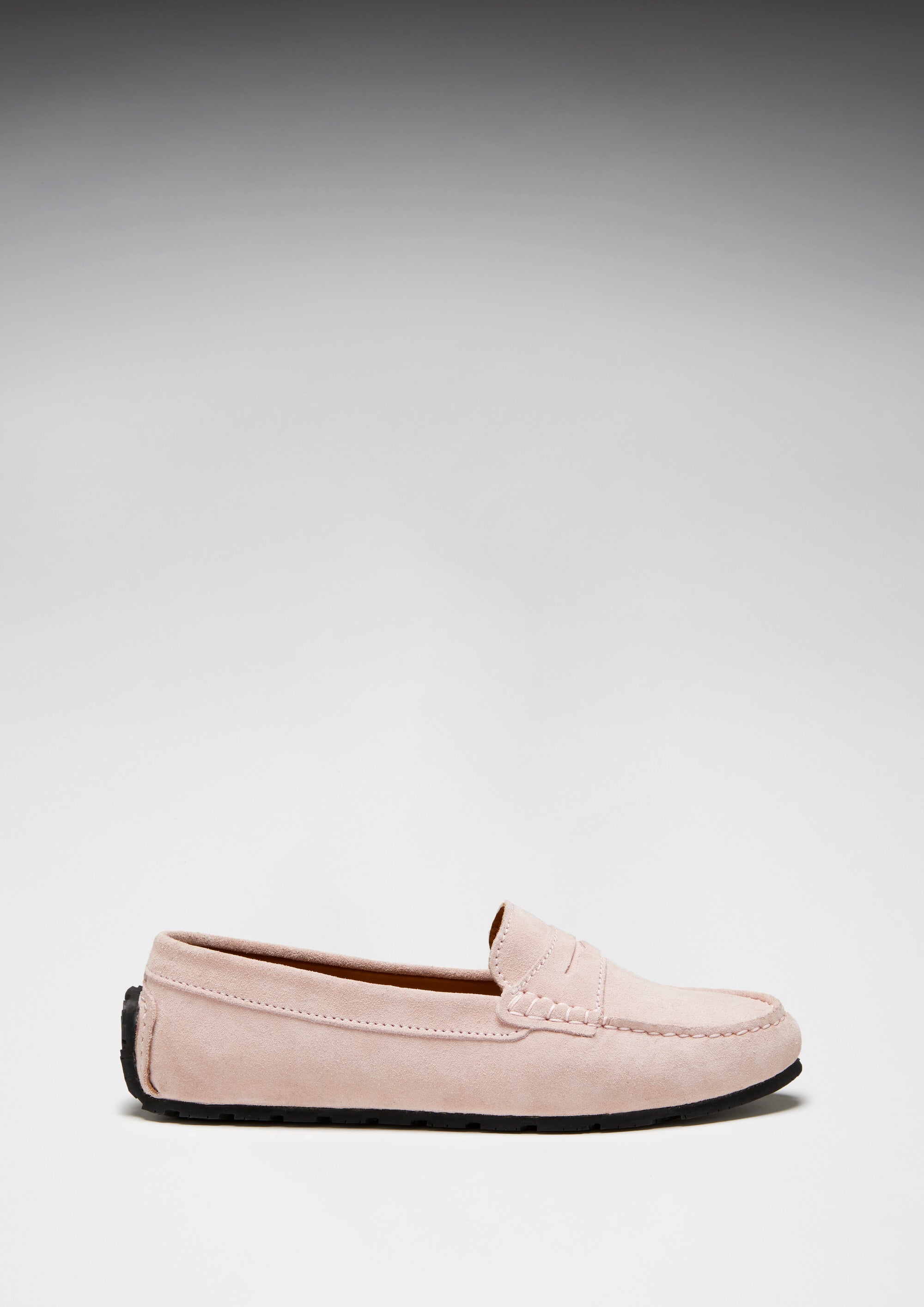 Damen Penny Loafers mit Profilsohle, eisrosa Veloursleder