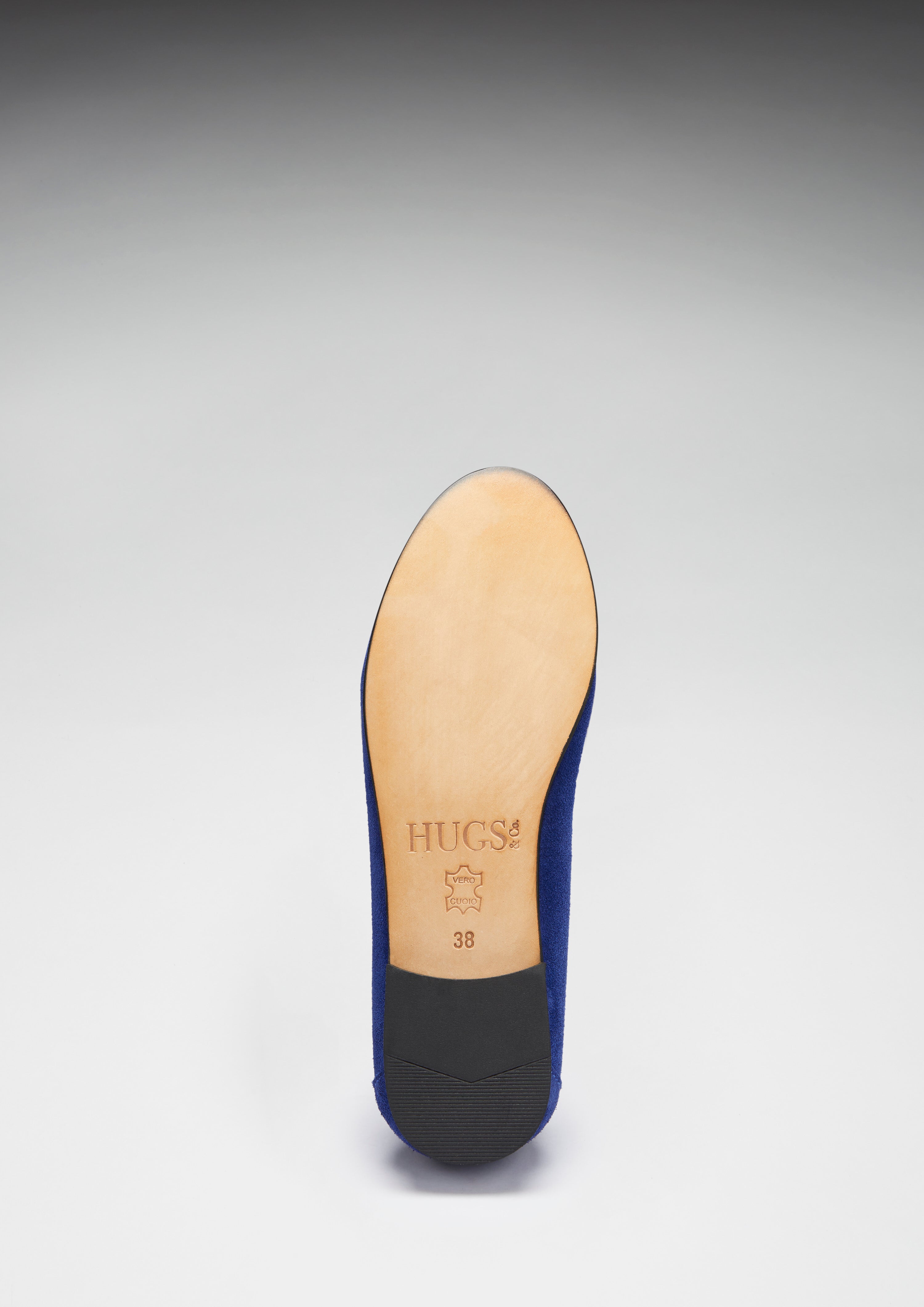 Damen Penny Loafer Leder Sohle, Tinte blau Wildleder