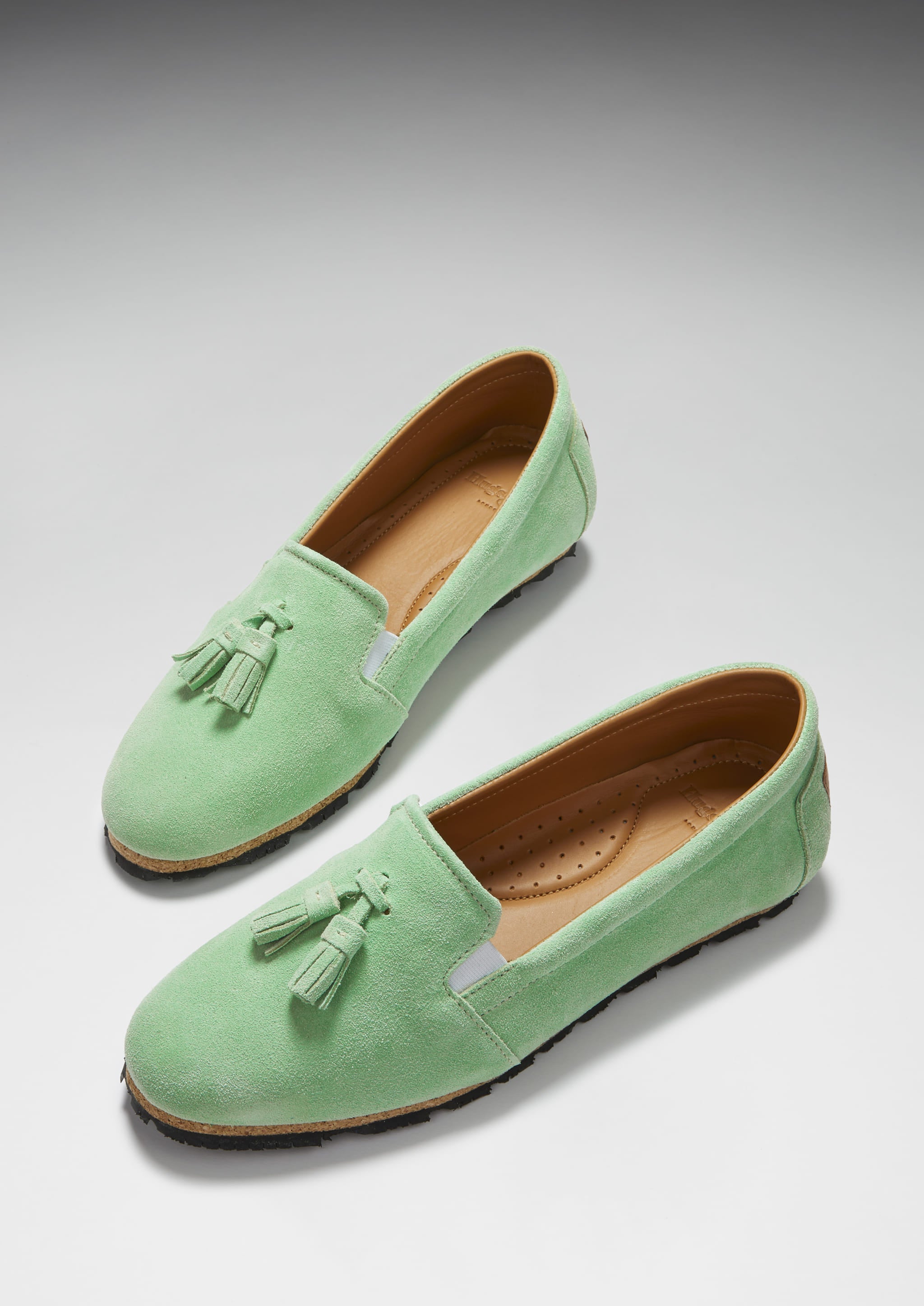 Damen Espadrilles mit Quasten, Wildleder Lagunengrün
