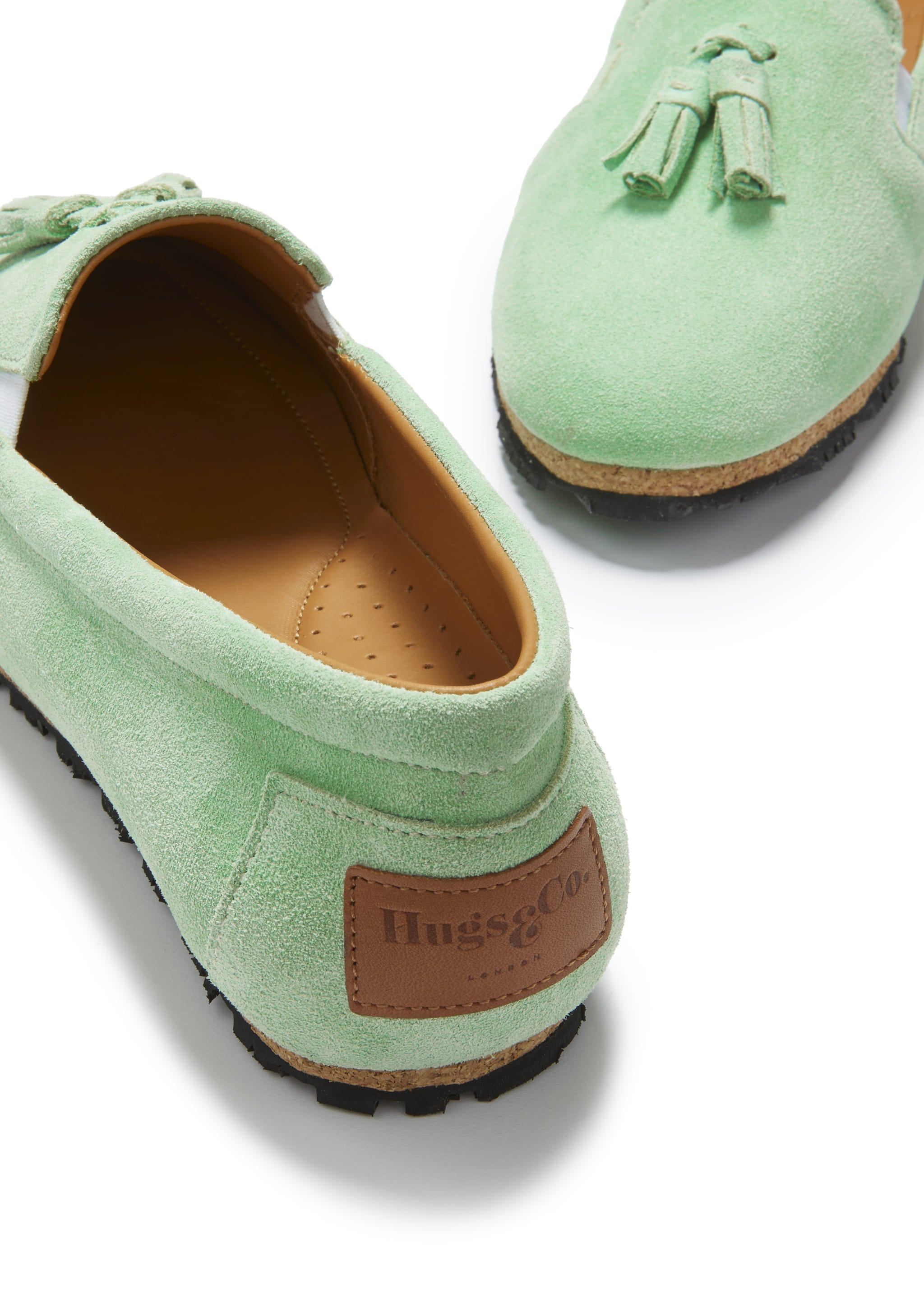 Damen Espadrilles mit Quasten, Wildleder Lagunengrün