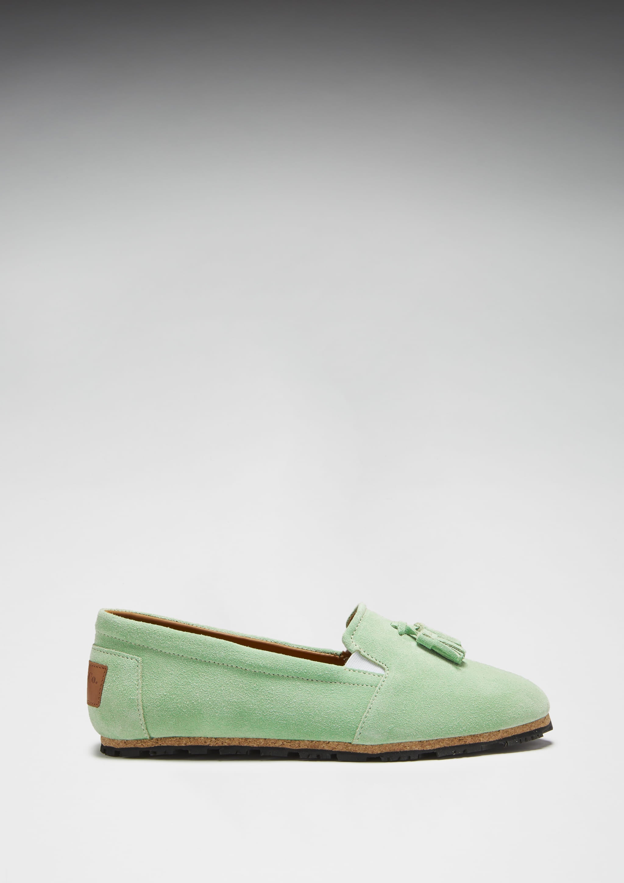 Damen Espadrilles mit Quasten, Wildleder Lagunengrün