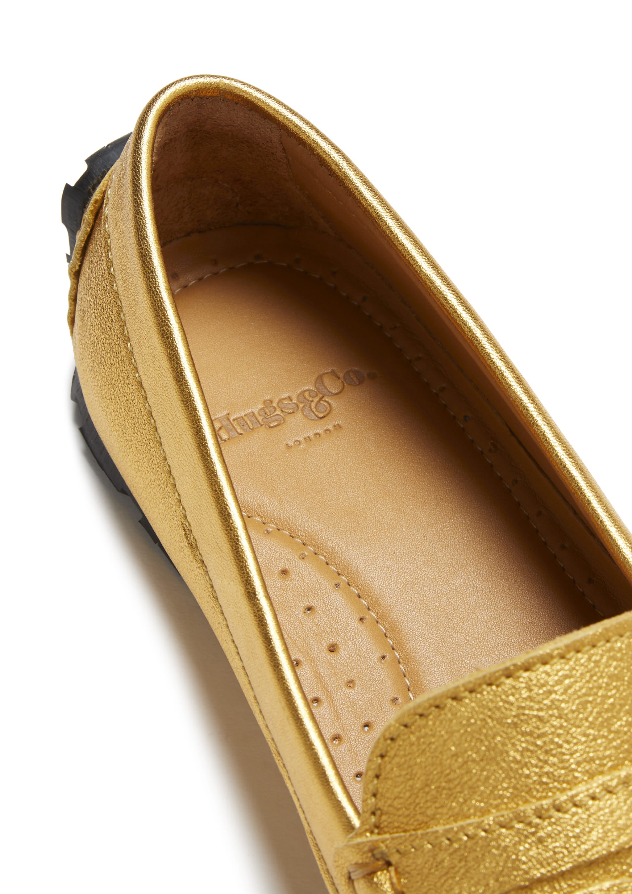 Damen Penny Loafers mit Profilsohle, gelbgoldenes Leder