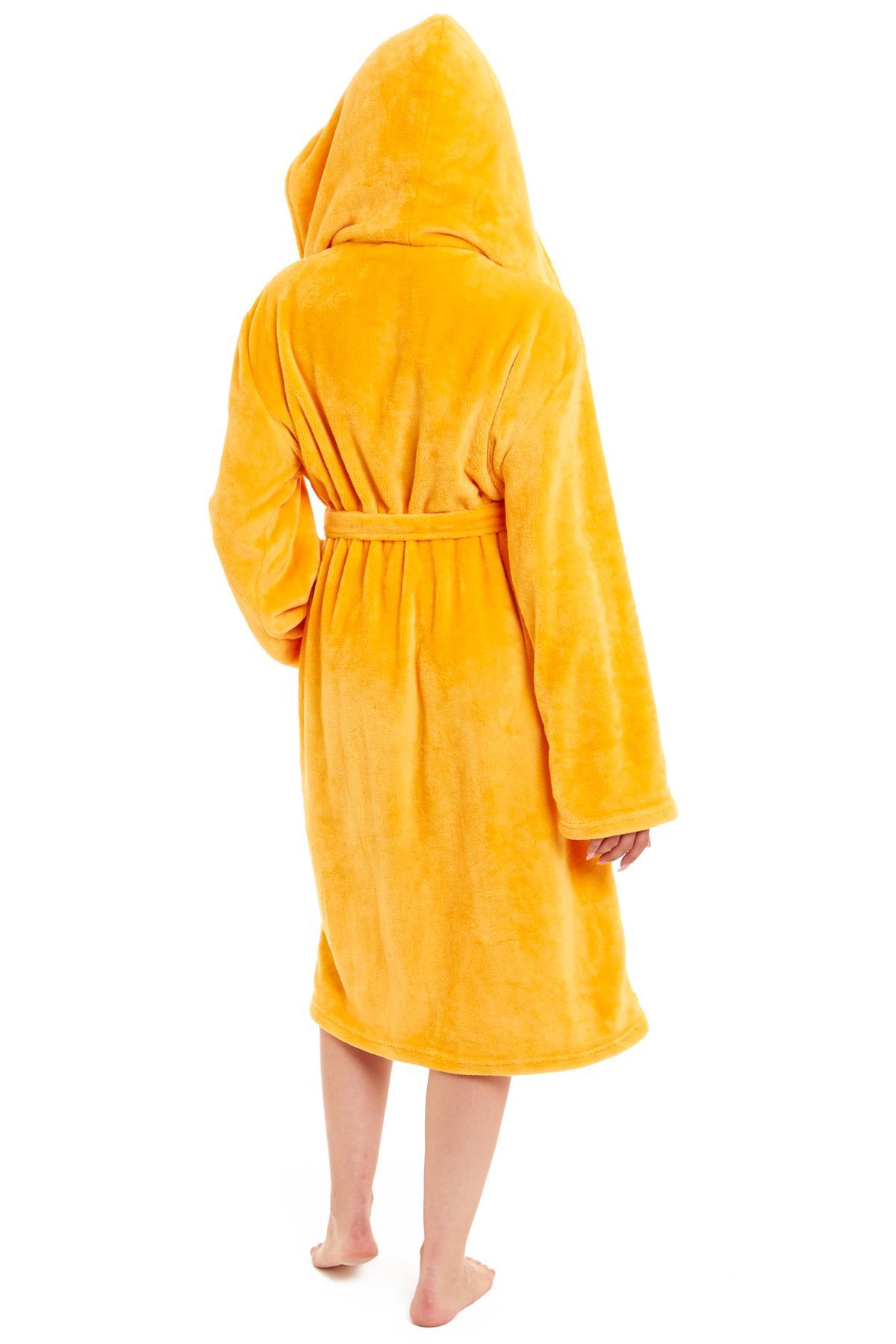 OLIVIA ROCCO Damen Kapuzen-Fleece-Bademantel Ultra-weicher Samt-Bademantel für Winter, Entspannung und Gemütlichkeit zu Hause