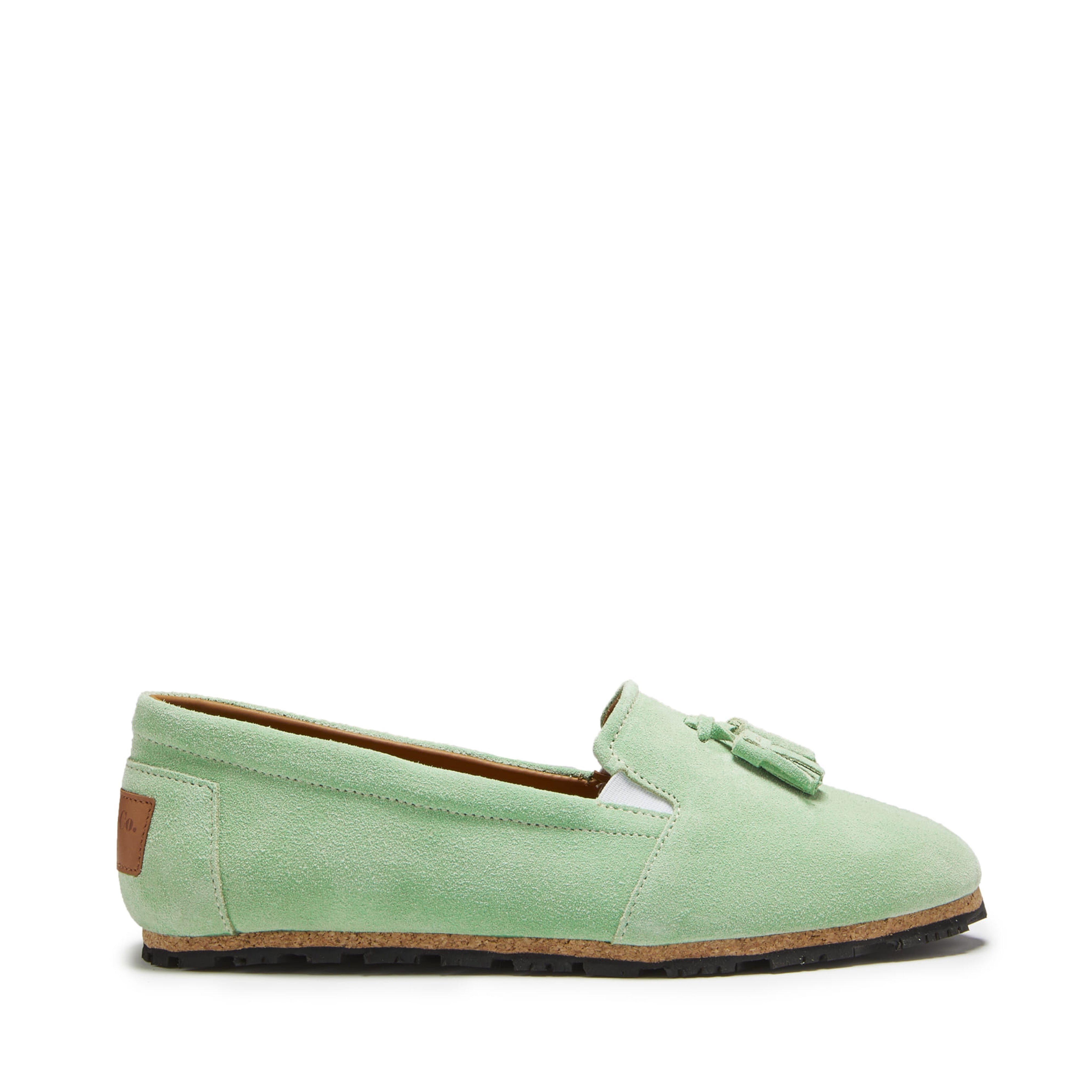 Damen Espadrilles mit Quasten, Wildleder Lagunengrün