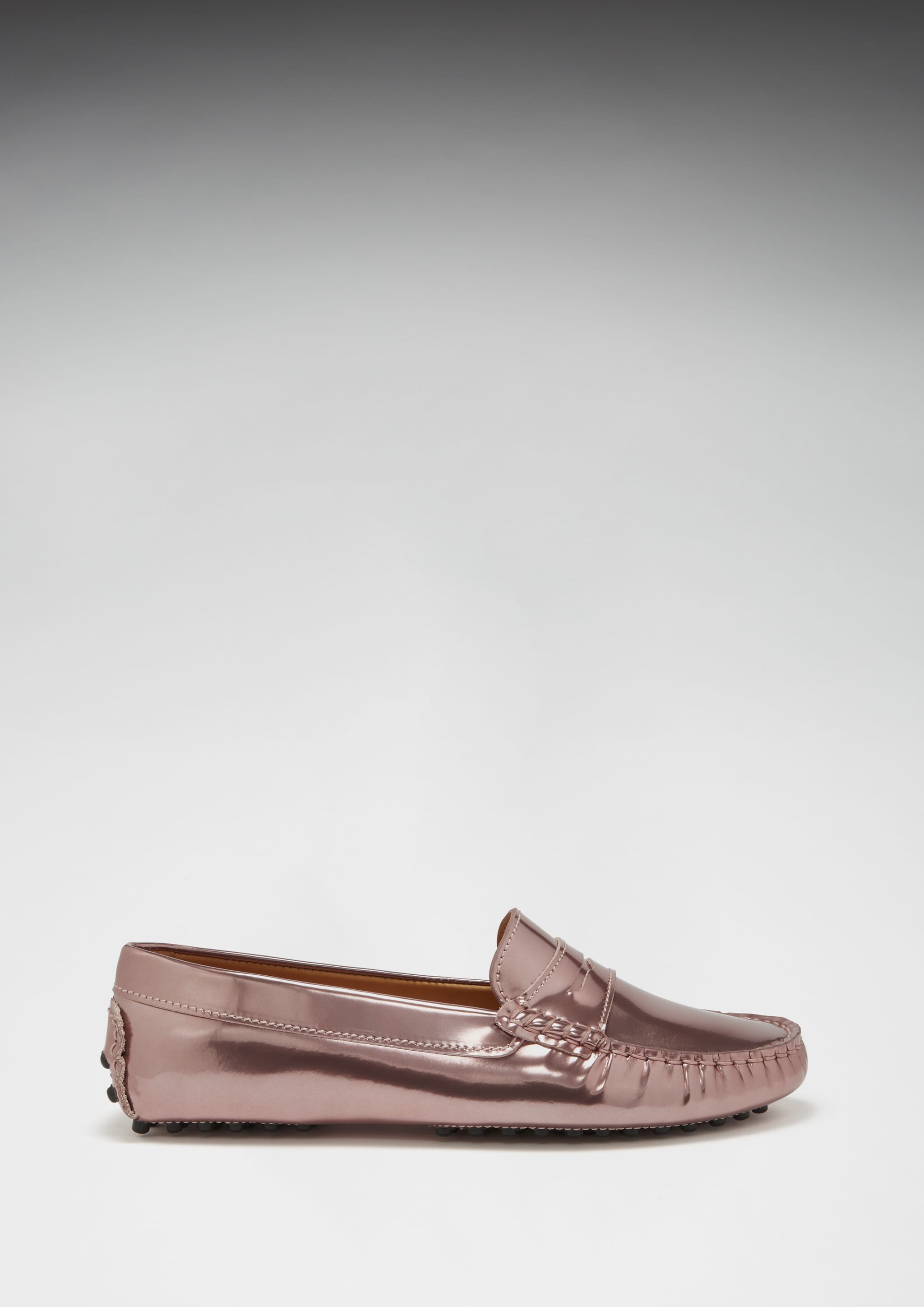 Damen Penny Slipper, Roségold Lackleder