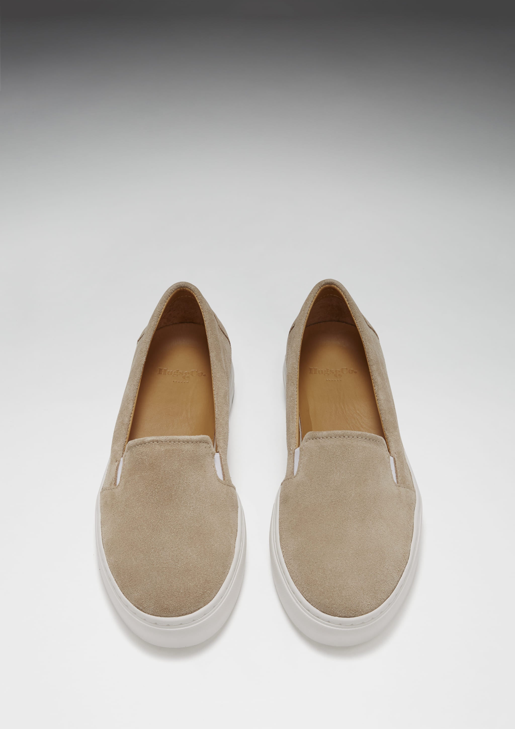 Slip-On Sneaker für Damen, taupefarbenes Wildleder