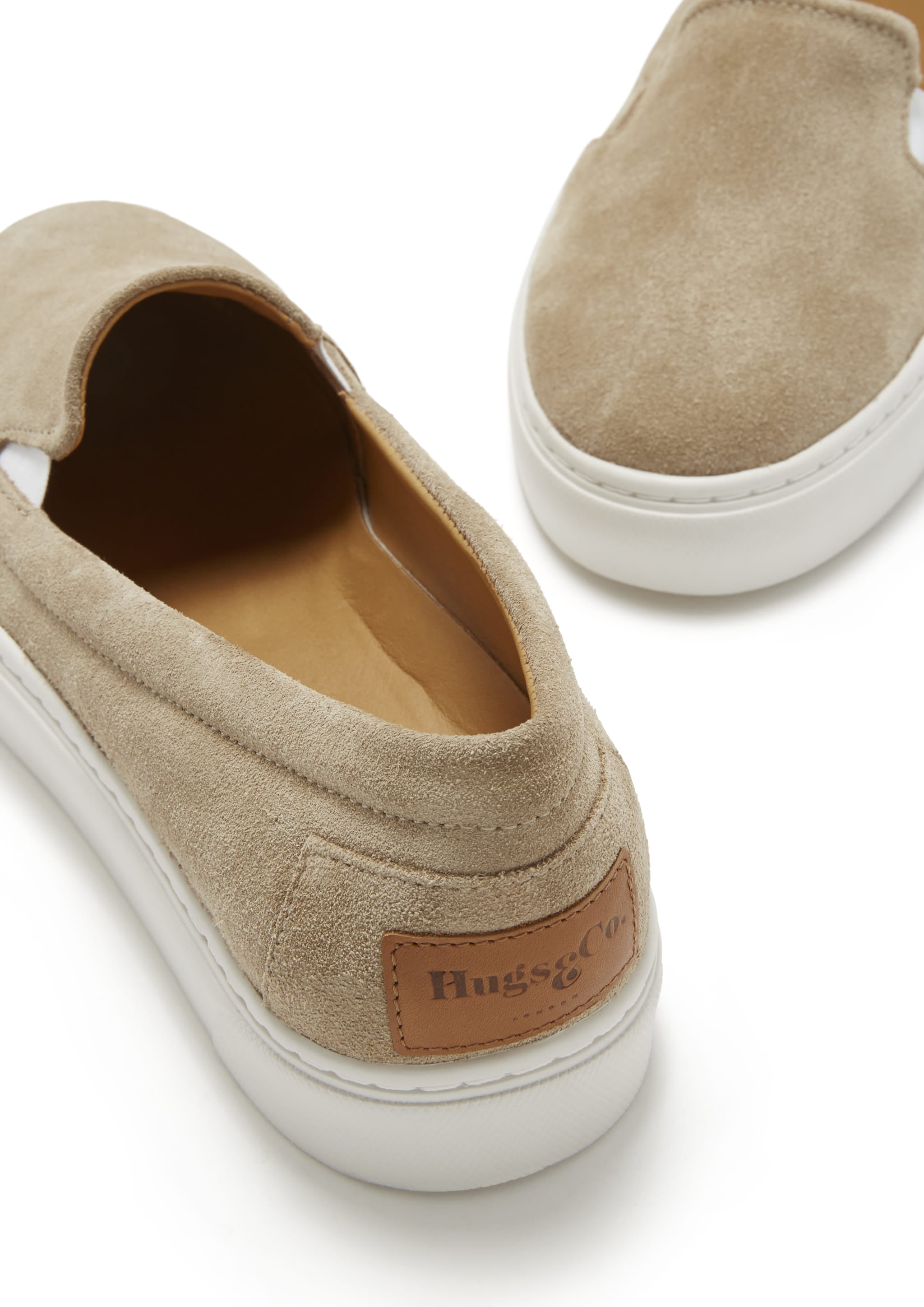 Slip-On Sneaker für Damen, taupefarbenes Wildleder